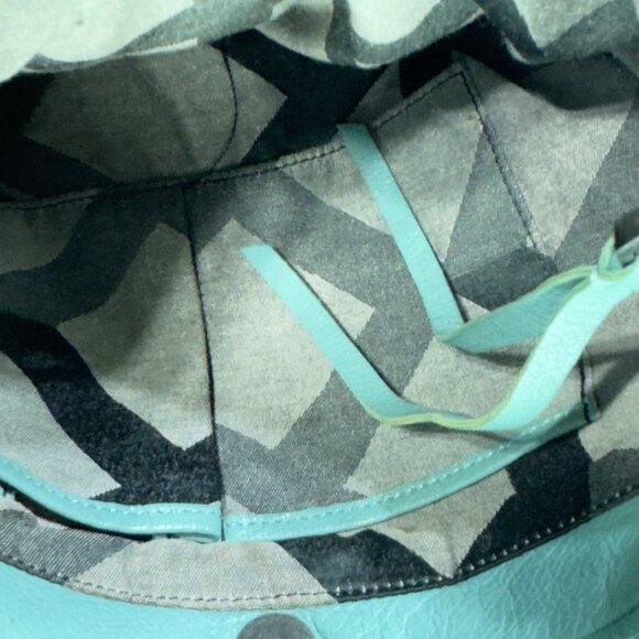 12Christopher Kon Leather Hobo Bag Teal Zippered Compartments  Adjustable Strap - Picture 12 of 16